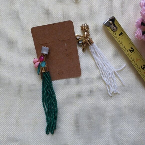 I.n.c.Gold-Tone Stone & Beaded Fringe Drop Earring - Picture 6 of 6